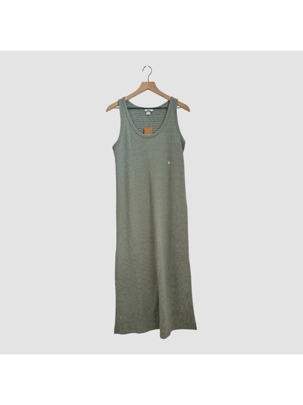 L.L. Bean Sleeveless Midi Dress Women’s Size M Green Cotton Round Neck NWT